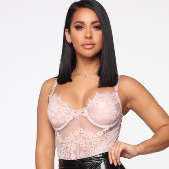 Amber Lace Nude Bodysuit - Picture 6 of 6